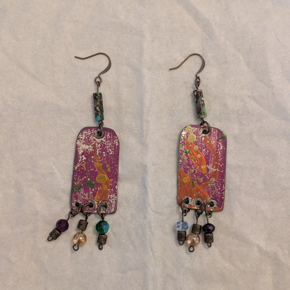 Colorful Dangle Earrings with Beads
